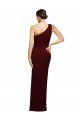 One Shoulder Sheath Crepe Formal Dress with High Side Split