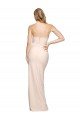 Full Length Low Back Strapless Crepe Formal Dress with Thigh High Side Split