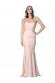 Full Length Sweetheart Crepe Formal Dress with Tulle Overlay