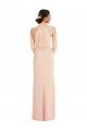 Halter Criss Cross Cutout Back Maxi Crepe Formal Dress