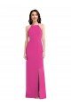 Open Back High Neck Halter Trumpet Crepe Formal Dress