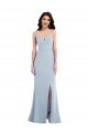 Flattering Trumpet Maxi Crepe Formal Dress with Front Slit