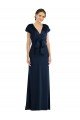Soft Bow Blouson Bodice Trumpet Crepe Formal Dress