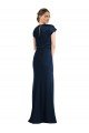 Soft Bow Blouson Bodice Trumpet Crepe Formal Dress