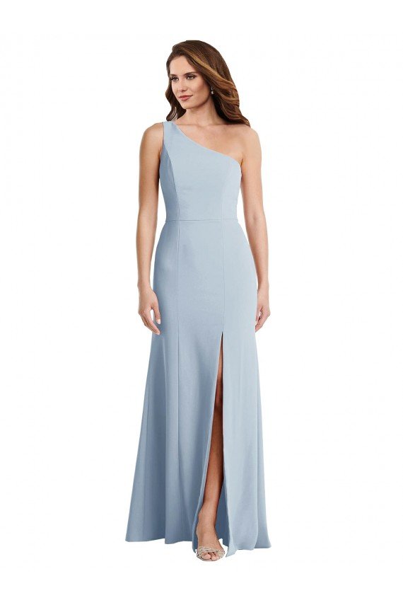 Bold One Shoulder Trumpet Maxi Crepe Formal Dress