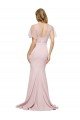Crepe Long Sweetheart Neckline Formal Dress with Tulle Overlay Shoulders
