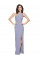 Floor Length One Shoulder Crepe Formal Dress with Pencil Skirt and Side Split