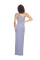 Floor Length One Shoulder Crepe Formal Dress with Pencil Skirt and Side Split