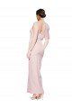 One Shoulder Tulle Overlay Sweetheart Neckline Long Crepe Formal Dress with Thigh Split