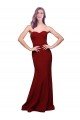 Long Full Length Sweetheart Slim Crepe Formal Dress with Strapless Bodice