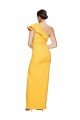 One Shoulder Floor Length Crepe Formal Dress with Thigh High Split