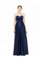 Floor Length Sweetheart Neckline Stretch Satin Formal Dress with Belt
