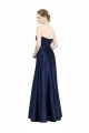 Floor Length Sweetheart Neckline Stretch Satin Formal Dress with Belt