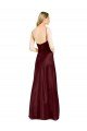 Sleek Spaghetti Straps V-Neck Stretch Satin Formal Dress with Center Front Slit
