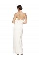 High Neck Stretch Satin Formal Dress with Low Back and Side Slit