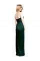 Scooped Strapless Neckline Stretech Satin Formal Dress with Side Slit