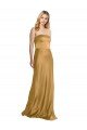 Sleek Strapless Long A-Line Stretch Satin Formal Dress