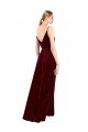 Faux Wrap V-Neck Sleek Long Velvet Formal Dress