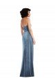 Strapless Velvet Maxi Formal Dress with Draped Skirt