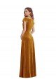 Cap Sleeve Faux Wrap Velvet Maxi Formal Dress with Pockets