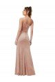 One Shoulder Stretch Velvet Formal Dress with Front Slit