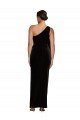 One Shoulder Long Velvet Formal Dress with Side Split and Shoulder Tie